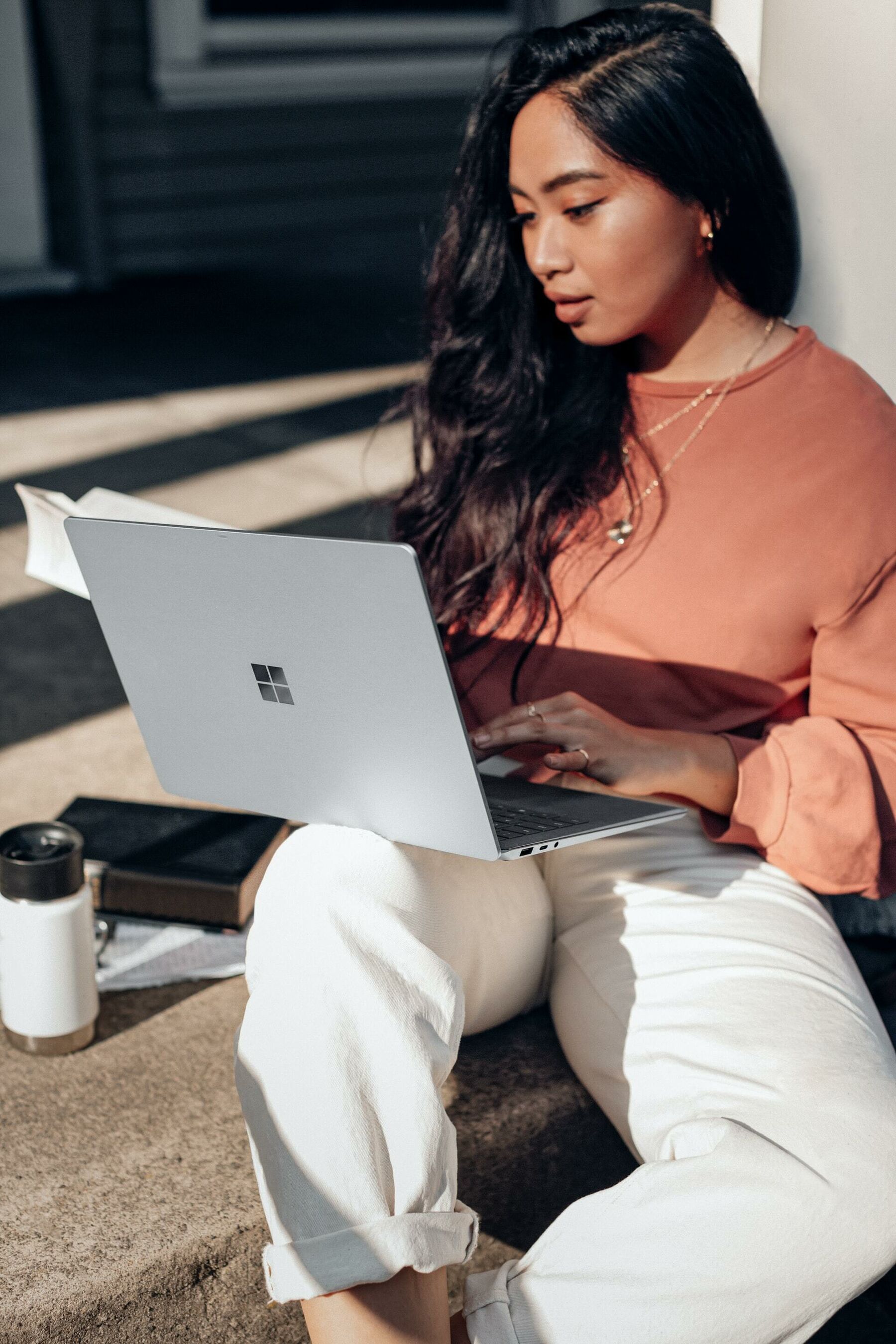 Woman working on Laptop