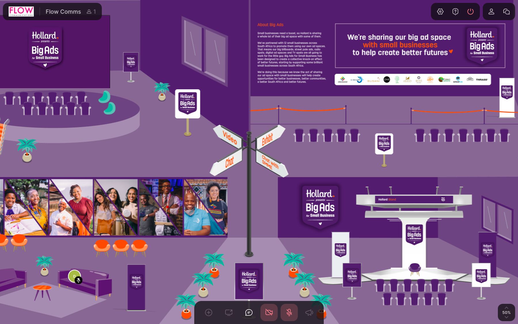 Hollard’s exhibition room at the Big Ads for Small Business launch event.
