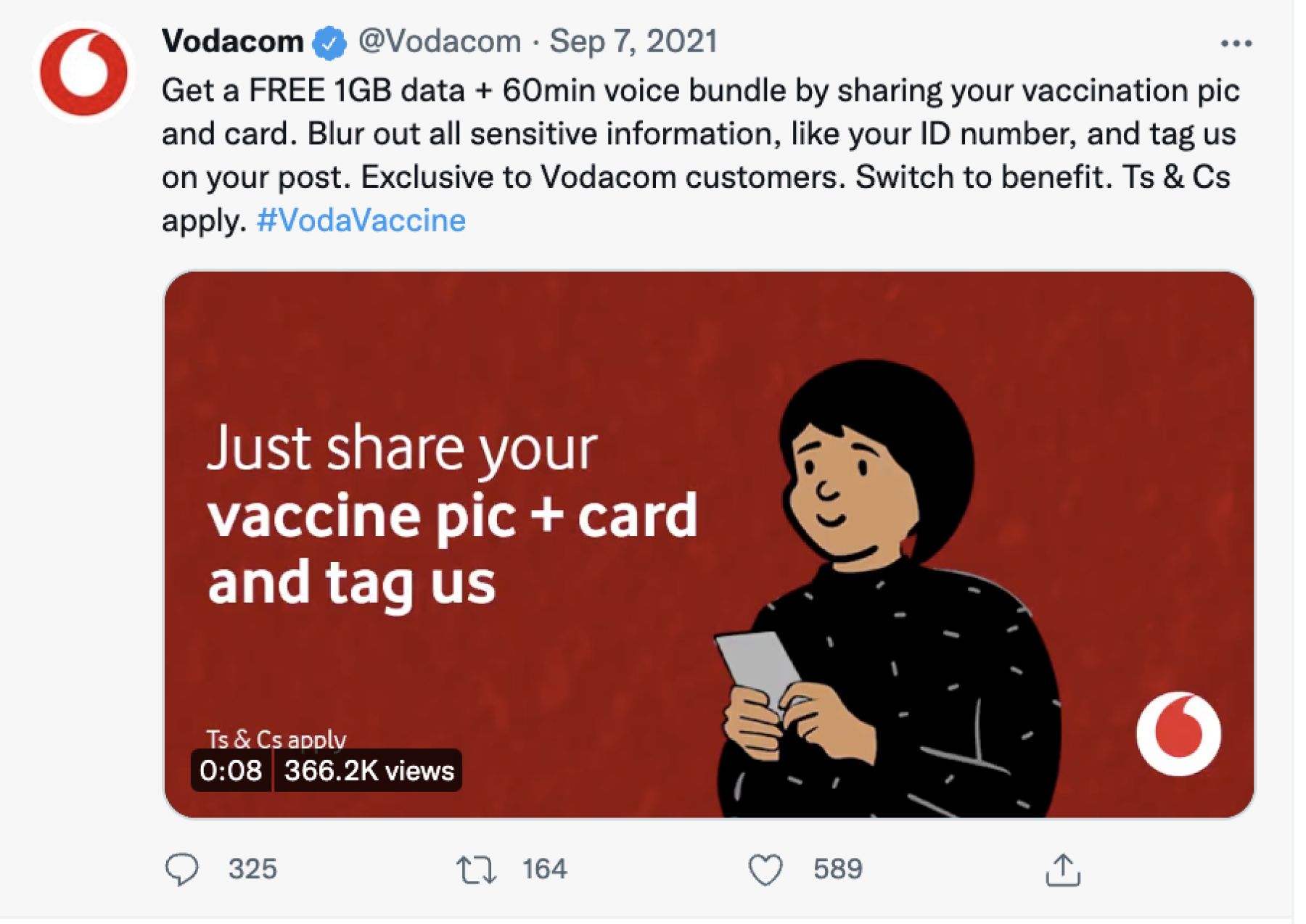 Vodacom Twitter page