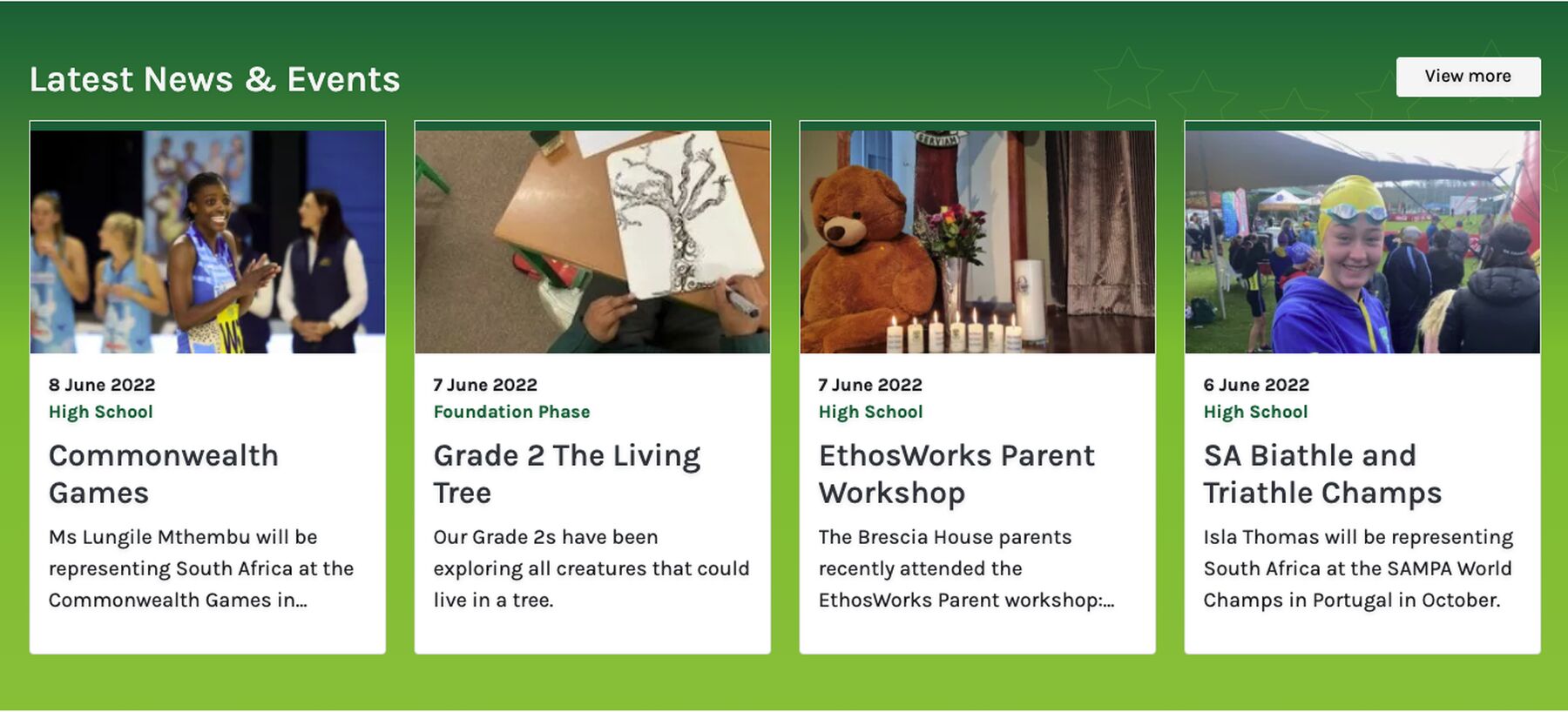 News and events section of the Brescia school
