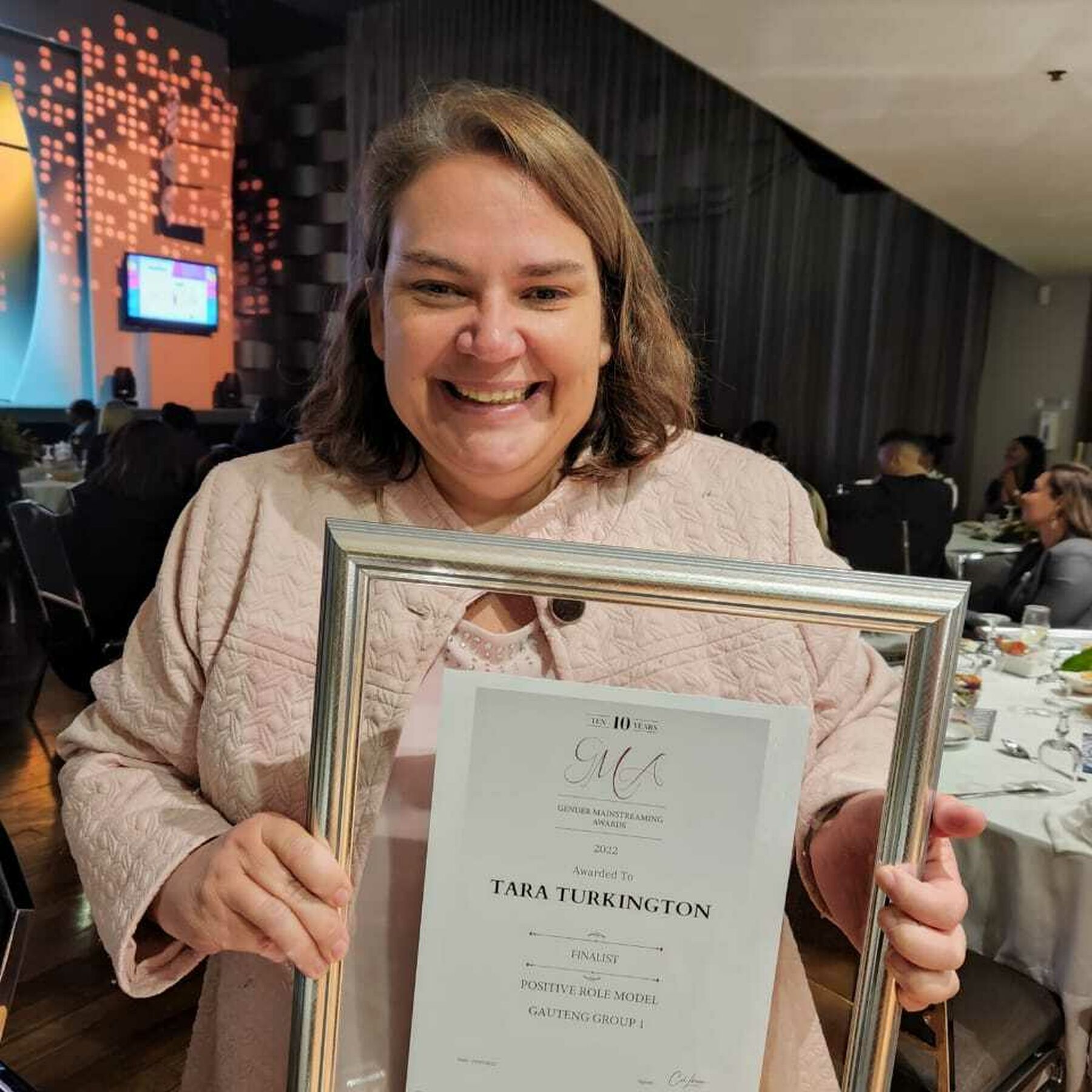 Flow CEO, Tara Turkington, received a finalist certificate in the Positive Role Model category.